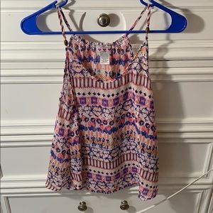 Multi-colored pink flow-y tank top